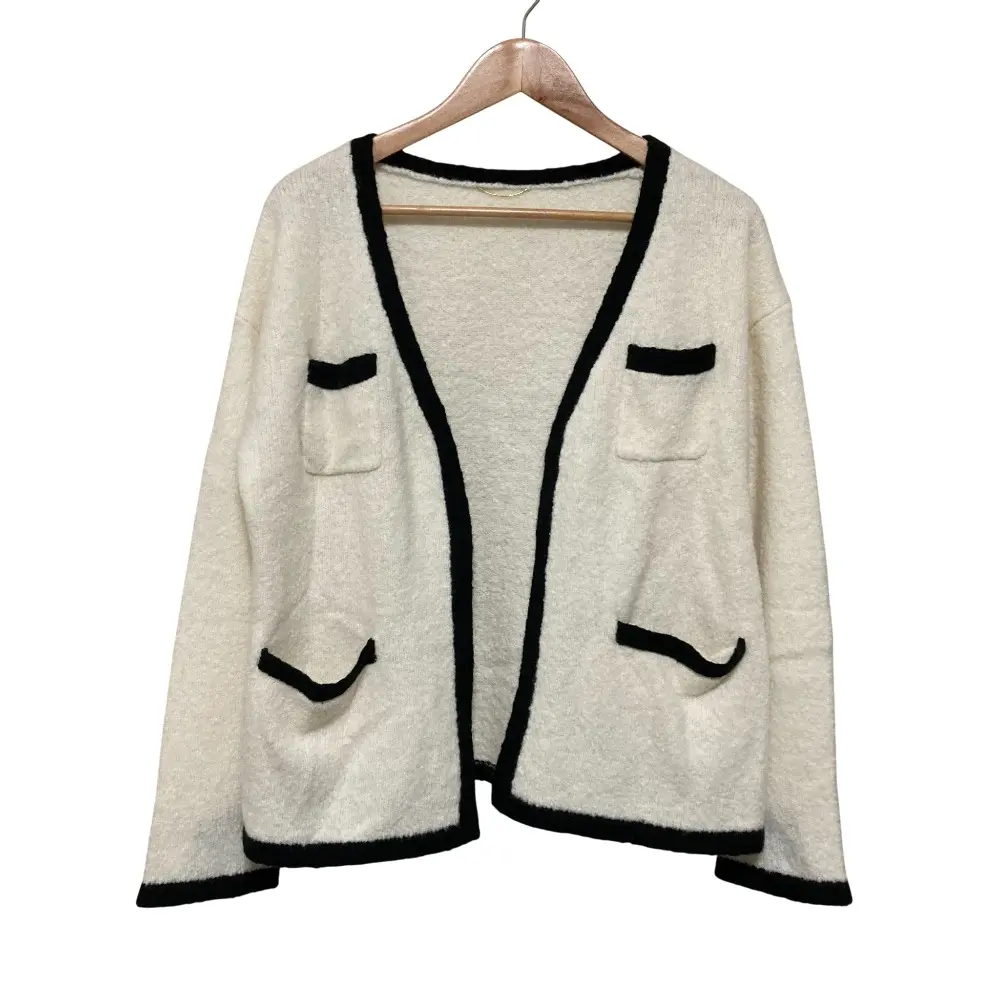 22AW Deuxieme Classe ドゥーズィエムクラス Bicolor Knit Cardigan バイカラーニットカーディガン ホワイト×ブラック