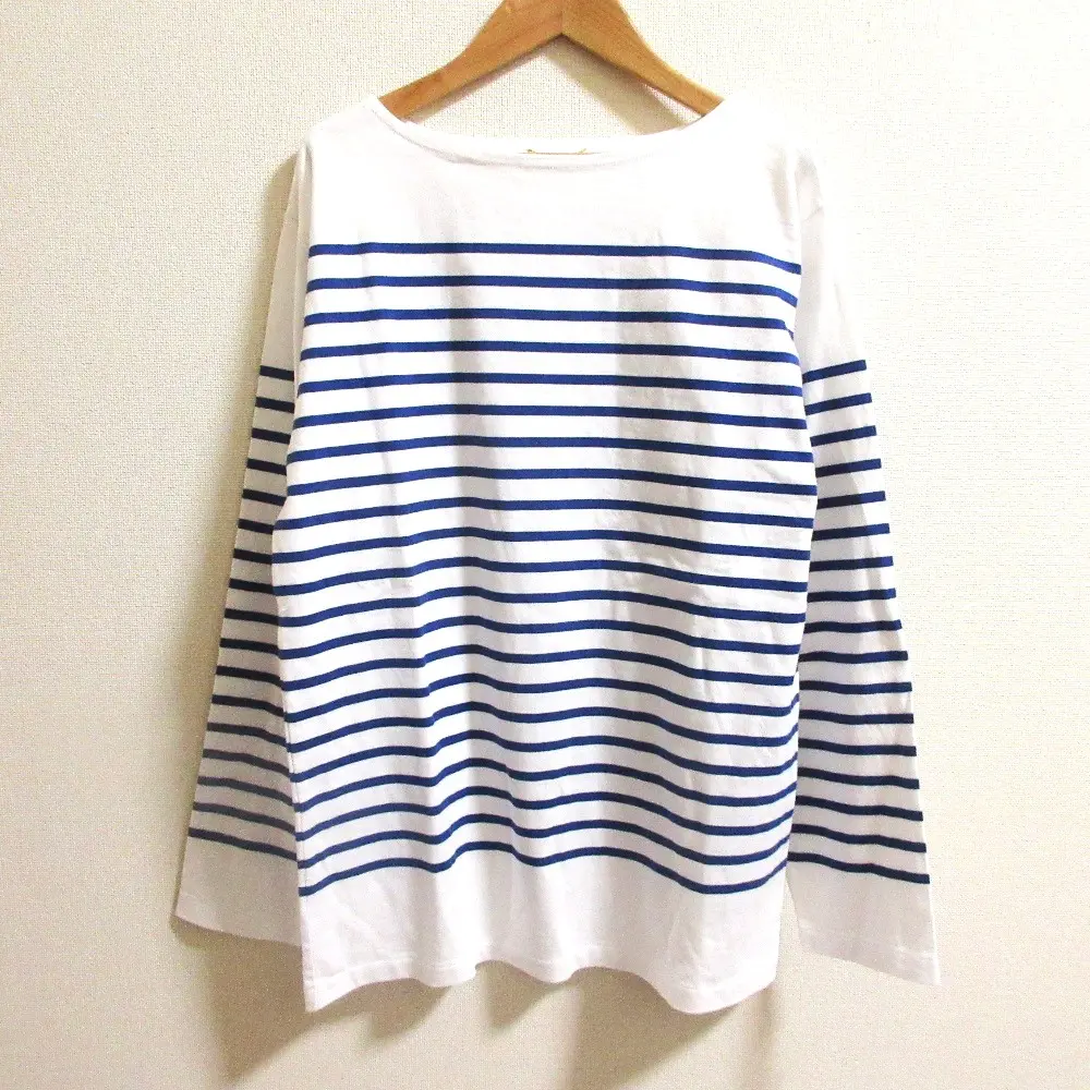 24SS Deuxieme Classe ドゥーズィエムクラス Coco Stripe T No4 ボーダー柄 長袖 カットソー Tシャツ サイズF ブルー
