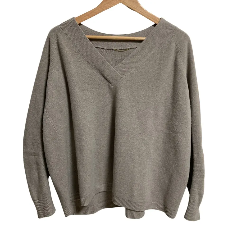 Deuxieme Classe ドゥーズィエムクラス ウールカシミヤ ミドルゲージVネックプルオーバーニット グレージュ