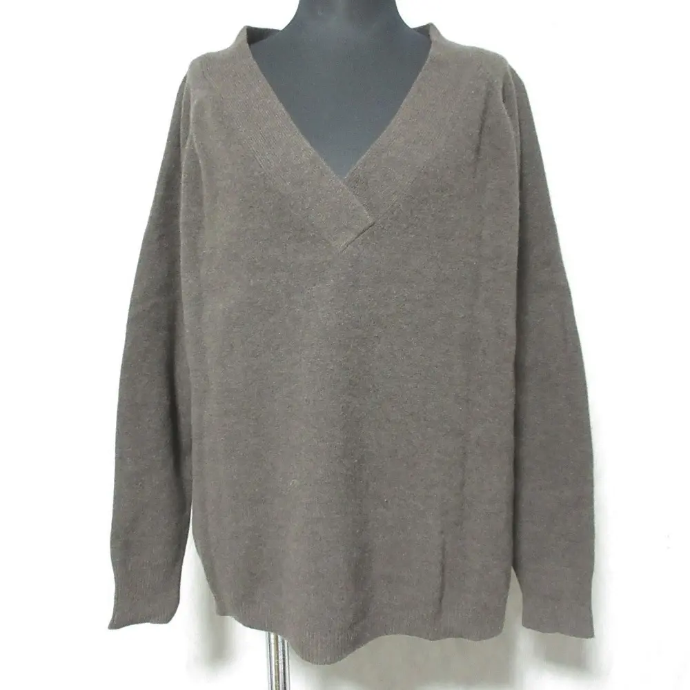 Deuxieme Classe ドゥーズィエムクラス ミドルゲージVプルオーバー カシミヤブレンド ニット セーター ダークブラウン