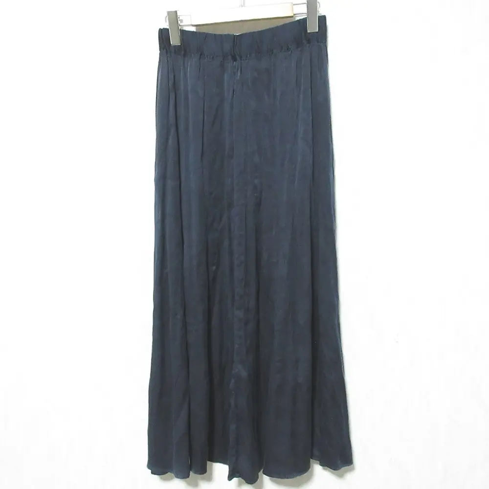 Deuxieme Classe ドゥーズィエムクラス シルク100％ ロング マキシ丈 ギャザースカート F ネイビー