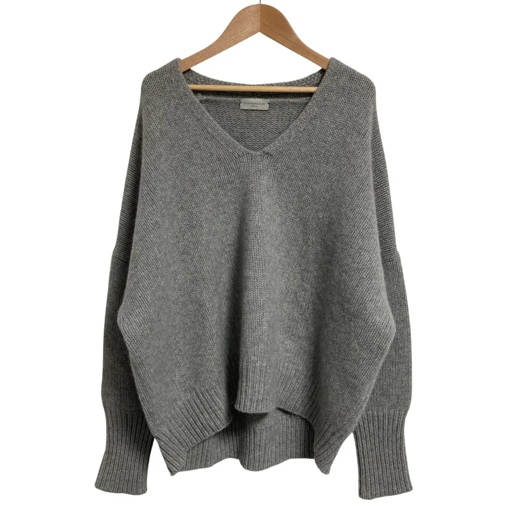 Deuxieme Classe ドゥーズィエムクラス カシミヤ Vネック チャンキーニット セーター グレー