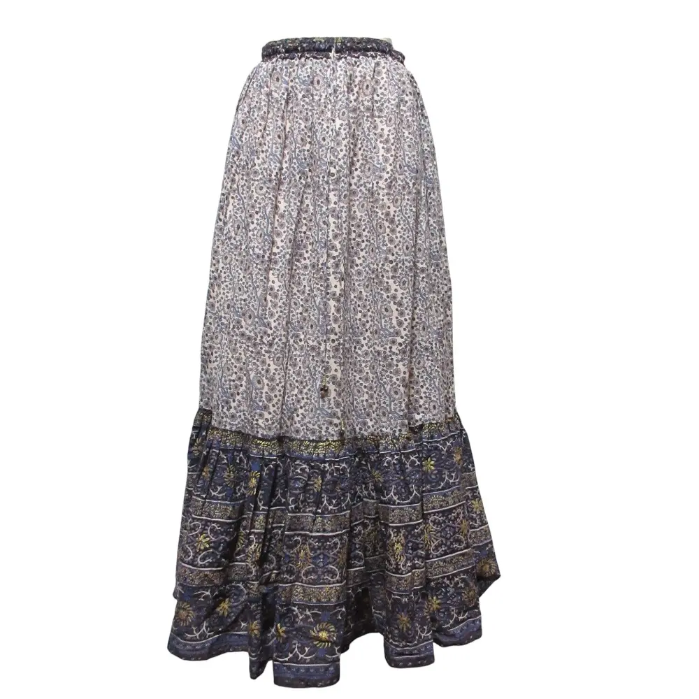 25AW Deuxieme Classe ドゥーズィエムクラス LONG SKIRT ブロックプリント フレアスカート マルチカラー
