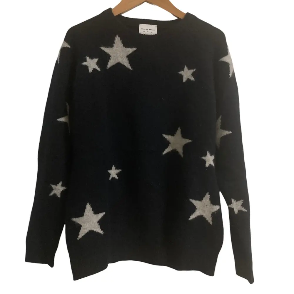 Deuxieme Classe ドゥーズィエムクラス TIME TO RELAX Etoile JQ プルオーバー 星柄 ニット セーター ブラック