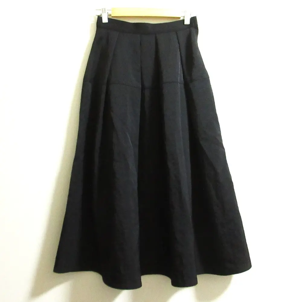 25SS Deuxieme Classe ドゥーズィエムクラス Beguiling フレアロングスカート サイズ34 ブラック