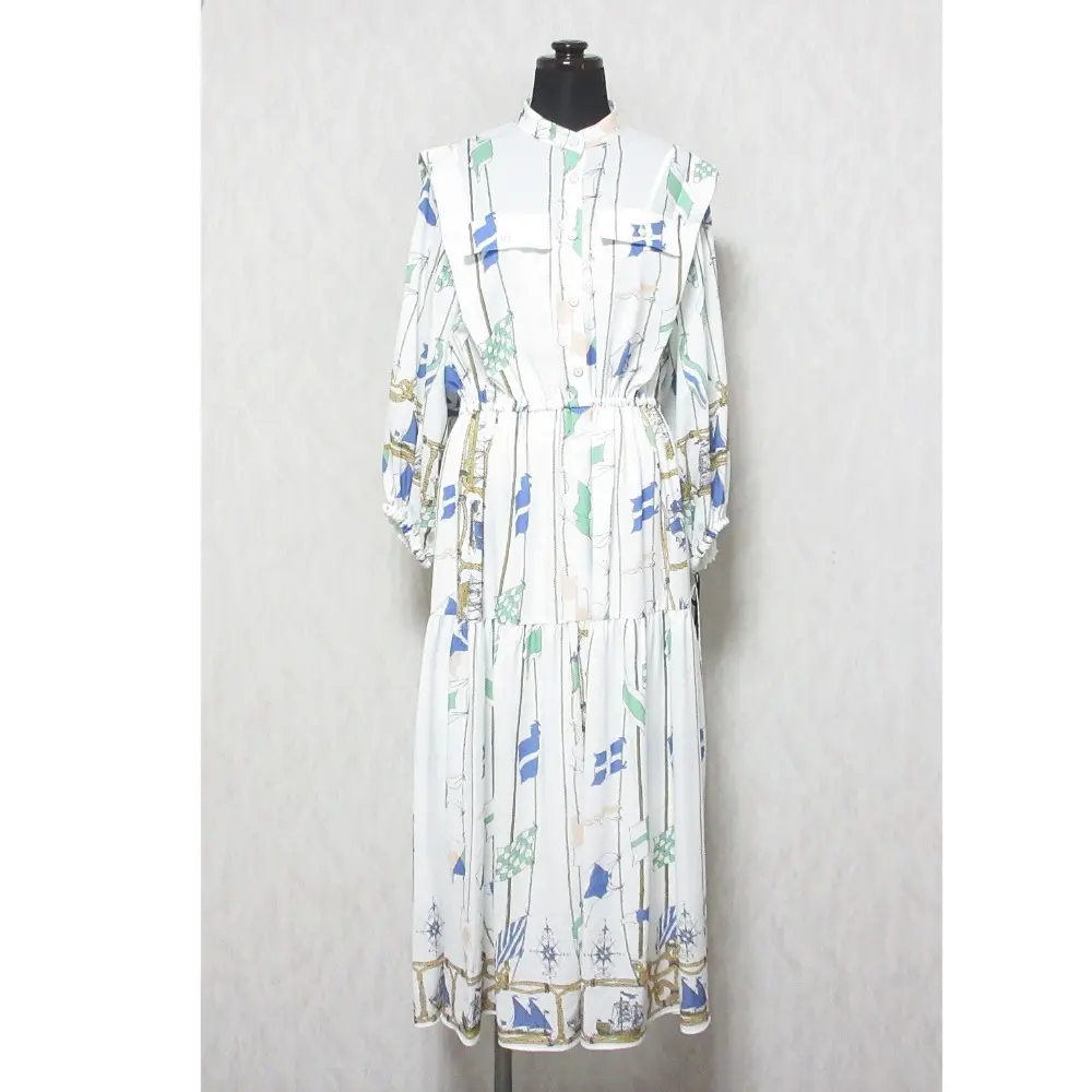 24SS Diagram ダイアグラム グレースコンチネンタル セーラープリントワンピース 0324131162 36 キナリ