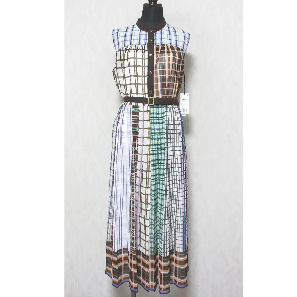 24AW Diagram ダイアグラム グレースコンチネンタル グラデーション マルチチェックワンピース ドレス 0324331008 38 ブラウン