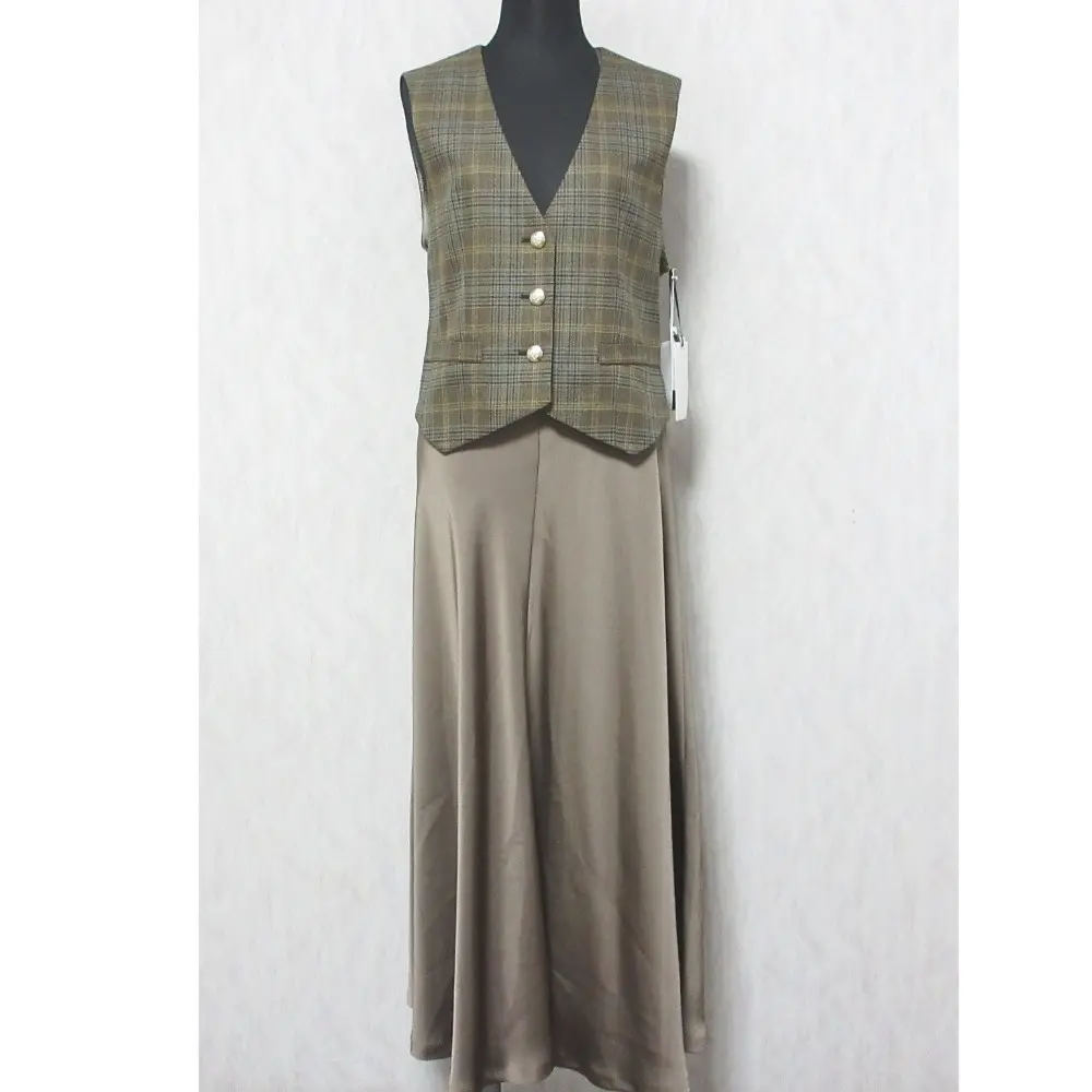 24AW Diagram ダイアグラム グレースコンチネンタル サテンコンビジレワンピース スカート 0324331203 36 ブラウン