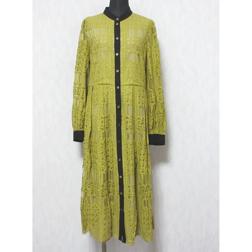 21AW Diagram ダイアグラム グレースコンチネンタル スタンドカラーレースワンピース 0321435163 36 マスタードカラー