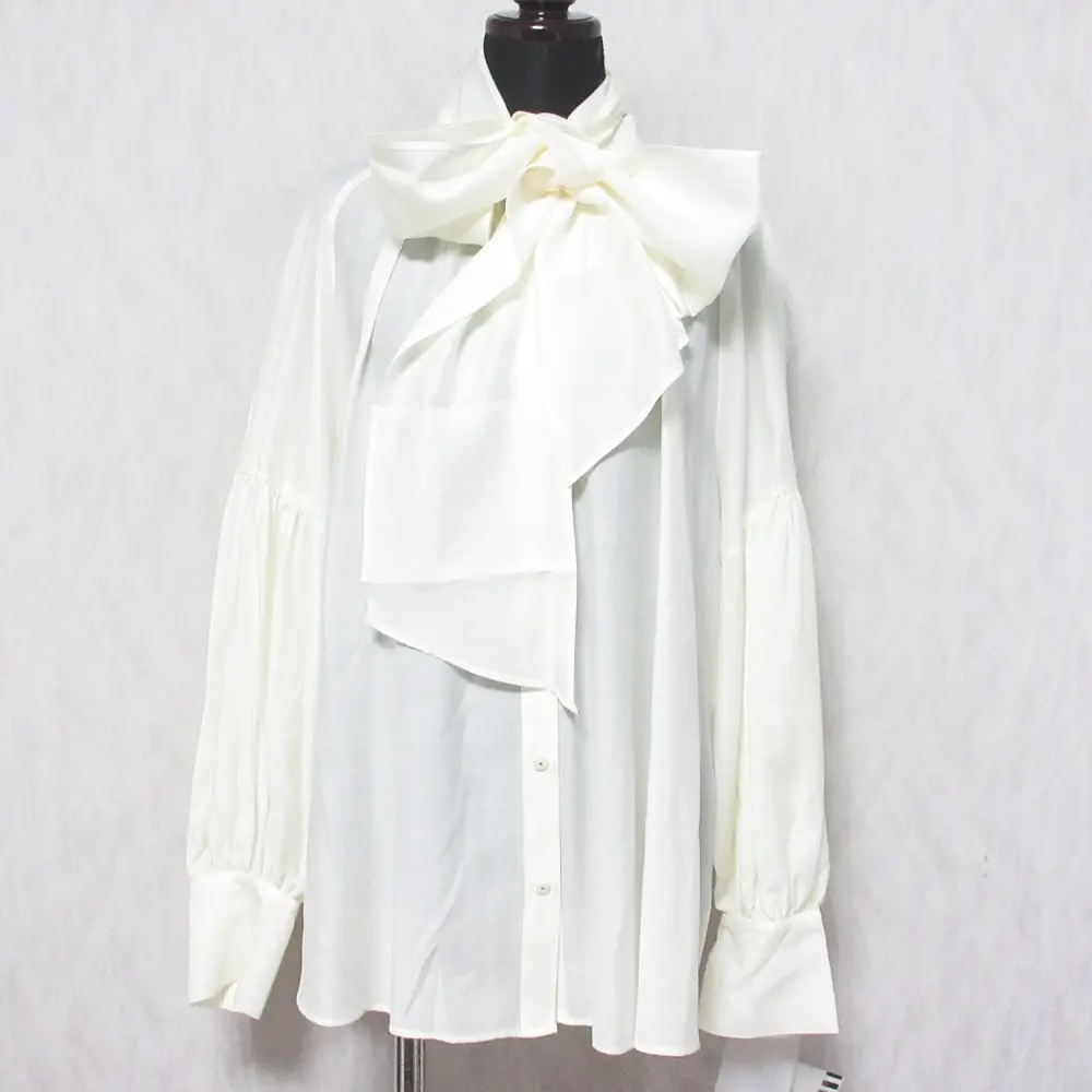 24AW Diagram ダイアグラム グレースコンチネンタル オンライン完売モデル タイ付ギャザーシャツ 0324441026 36 キナリ