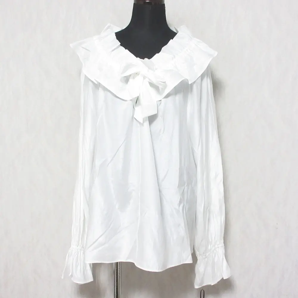 24AW Diagram ダイアグラム グレースコンチネンタル フリルカラーシアーカフタンブラウス 長袖 シャツ 0324341156 36 ホワイト