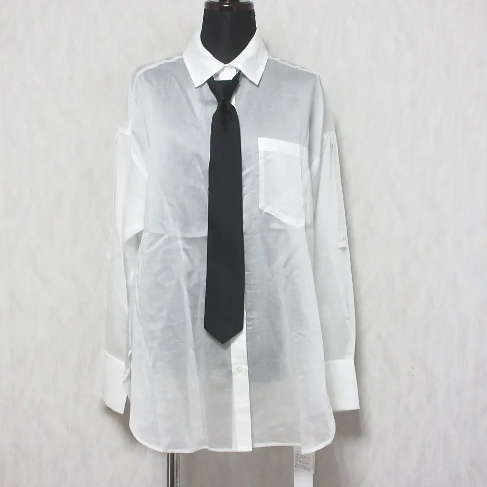 23AW Diagram ダイアグラム グレースコンチネンタル ネクタイ付シアーシャツ 長袖 ブラウス 0323341089 36 ホワイト