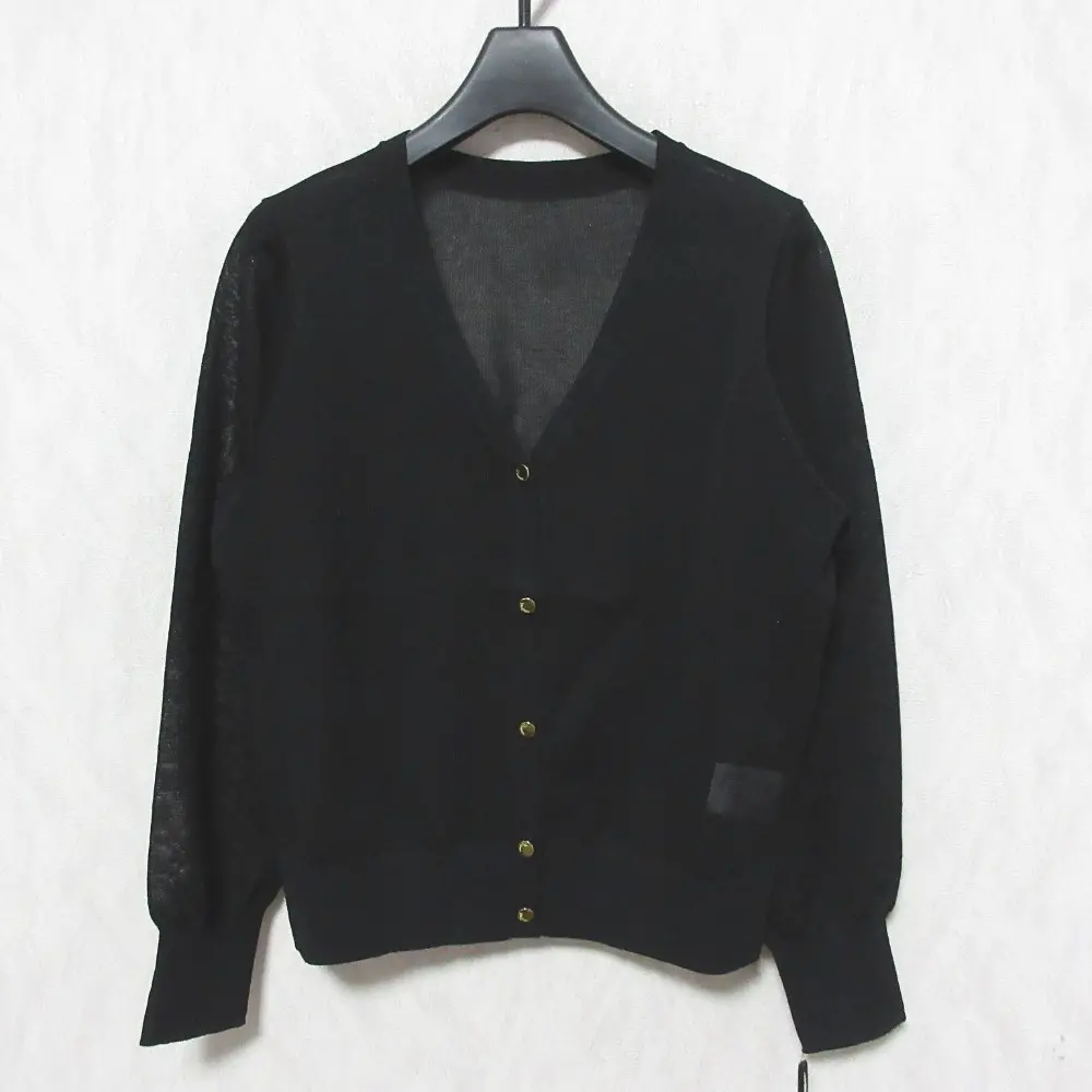 24SS Diagram ダイアグラム グレースコンチネンタル ラインVネックニットカーディガン 0324253072 36 ブラック