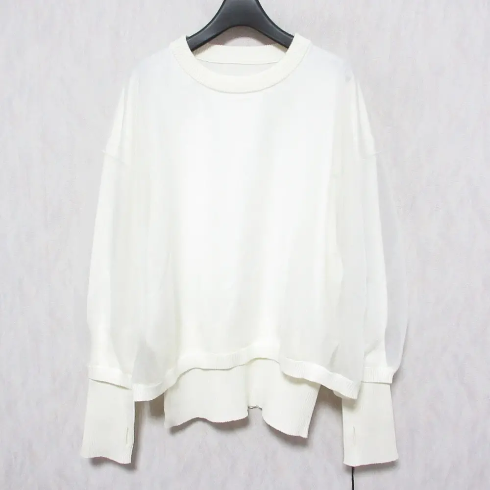 25SS Diagram ダイアグラム グレースコンチネンタル シアーニットトップ 長袖 カットソー プルオーバー 0325143426 36 ホワイト