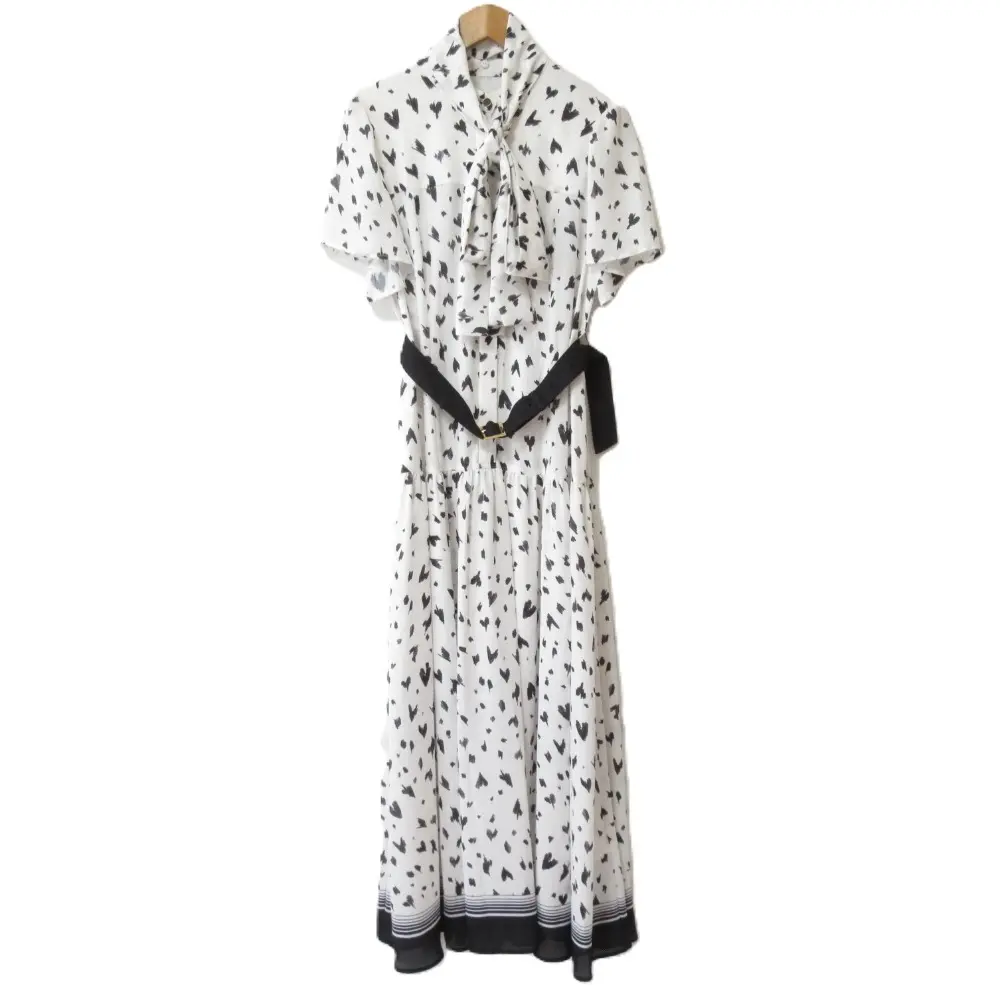 24AW Diagram ダイアグラム グレースコンチネンタル ボウタイ ベルト ハートレオパードプリントワンピース 0324331061 36 キナリ