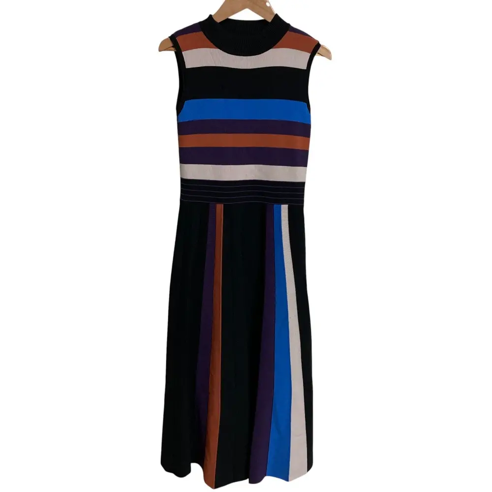 Diagram GRACE CONTINENTAL ダイアグラム グレースコンチネンタル バイカラーフレアニットワンピース サイズ36 ブラック