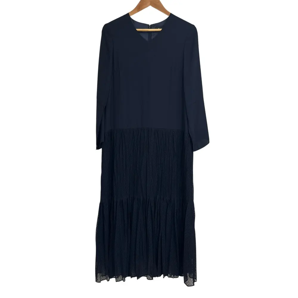 Diagram ダイアグラム グレースコンチネンタル 長袖 ロング丈 ワンピース 36 ネイビー