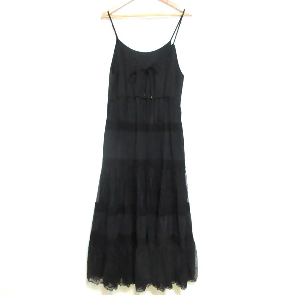 24SS Diagram ダイアグラム オンライン完売カラー マキシ丈 レースコンビキャミソールワンピース 0324231058 36 ブラック