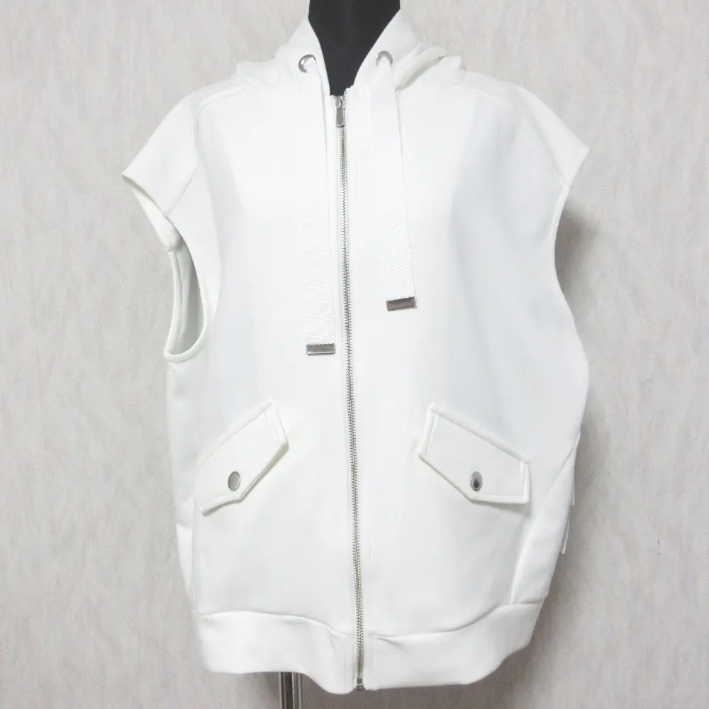 24SS Diagram ダイアグラム グレースコンチネンタル フードノースリーブトップ パーカー ベスト 0324242077 36 ホワイト