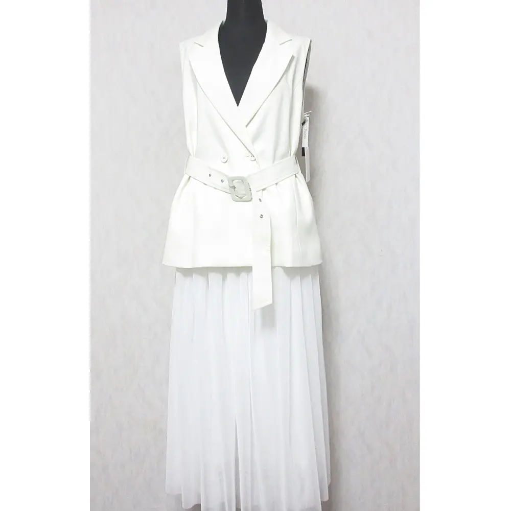 24SS Diagram ダイアグラム グレースコンチネンタル テーラーチュールワンピース ロング ジャンパースカート 0324131044 38 ホワイト