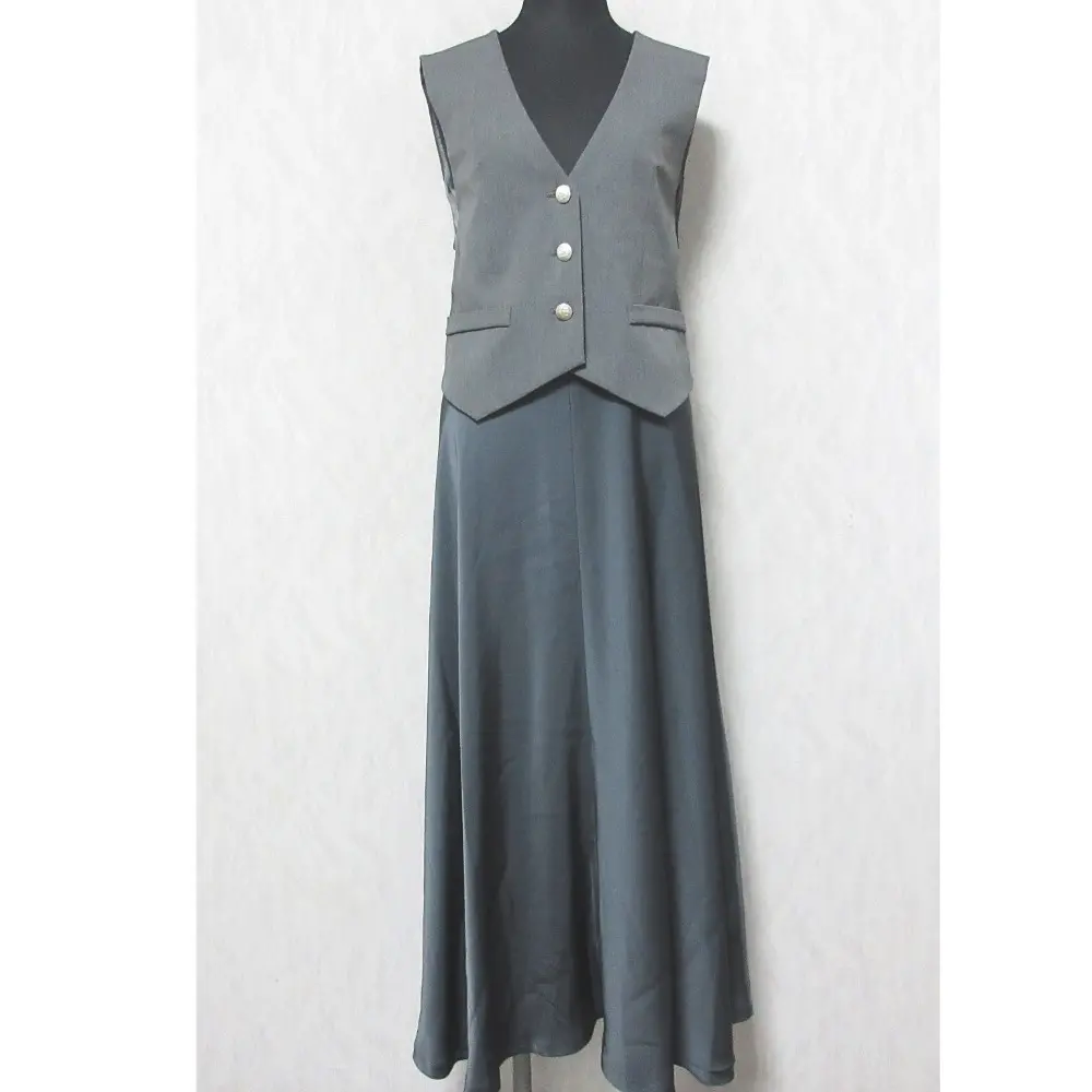 訳アリ 24AW Diagram ダイアグラム グレースコンチネンタル サテンコンビジレワンピース ベスト＋スカート 0324331203 36 グレー