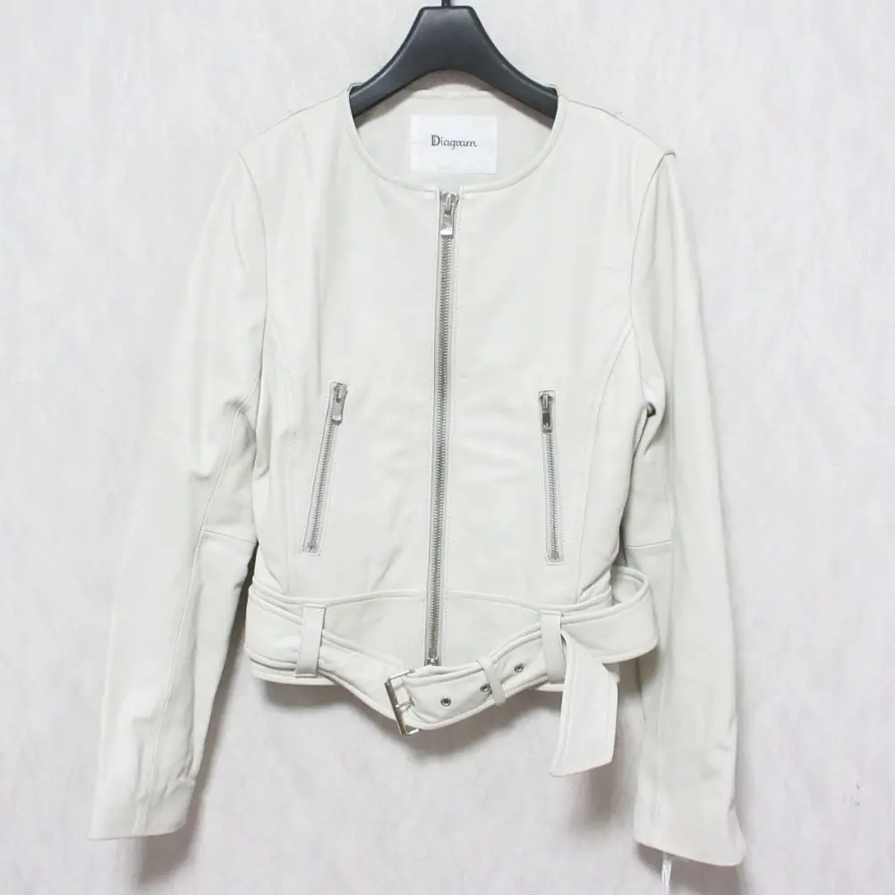 23SS Diagram ダイアグラム グレースコンチネンタル ノーカラーレザーブルゾン ジャケット 0323104043 36 キナリ