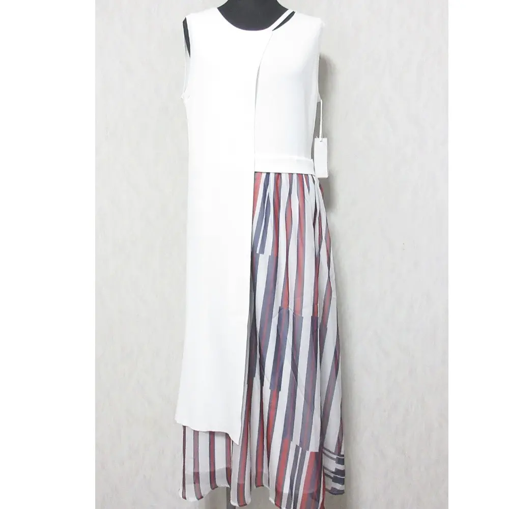 23SS Diagram ダイアグラム グレースコンチネンタル ストライププリントニットワンピース ロングドレス 0323233087 36 ホワイト