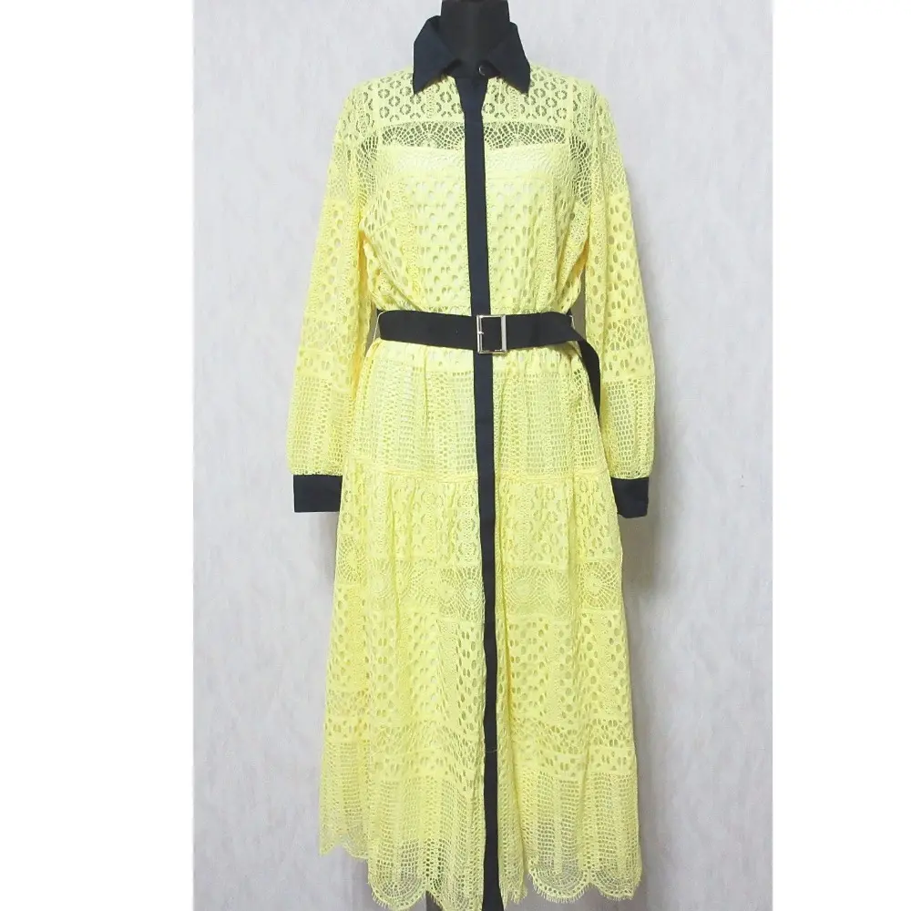 23SS Diagram ダイアグラム グレースコンチネンタル クロシェレースワンピース 0323135068 36 イエロー