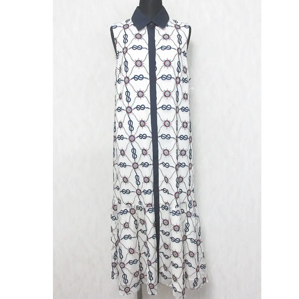 24SS Diagram ダイアグラム グレースコンチネンタル オンライン完売カラー マリン刺繍チュールワンピース 0324231150 36 ホワイト