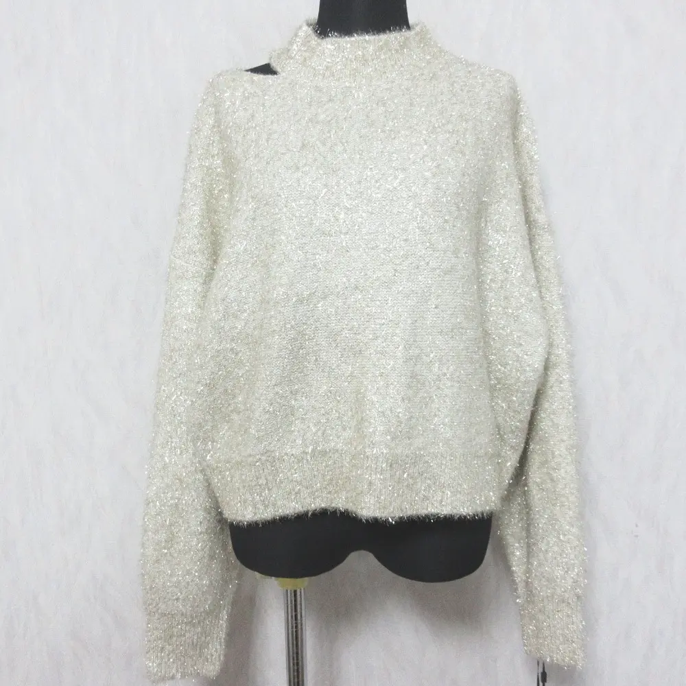 24AW Diagram ダイアグラム グレースコンチネンタル ラメフェザーニットトップ カットソー セーター 0324443098 36 ゴールド