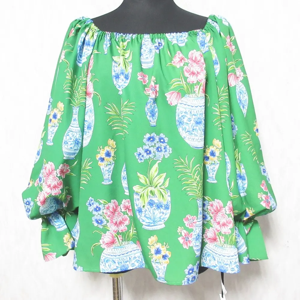 24SS Diagram ダイアグラム グレースコンチネンタル フラワーベースプリントトップ カットソー 0324141088 36 グリーン