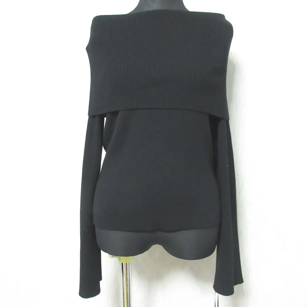 24AW Diagram ダイアグラム グレースコンチネンタル オフショルニットトップ 長袖 カットソー 0324343190 36 ブラック