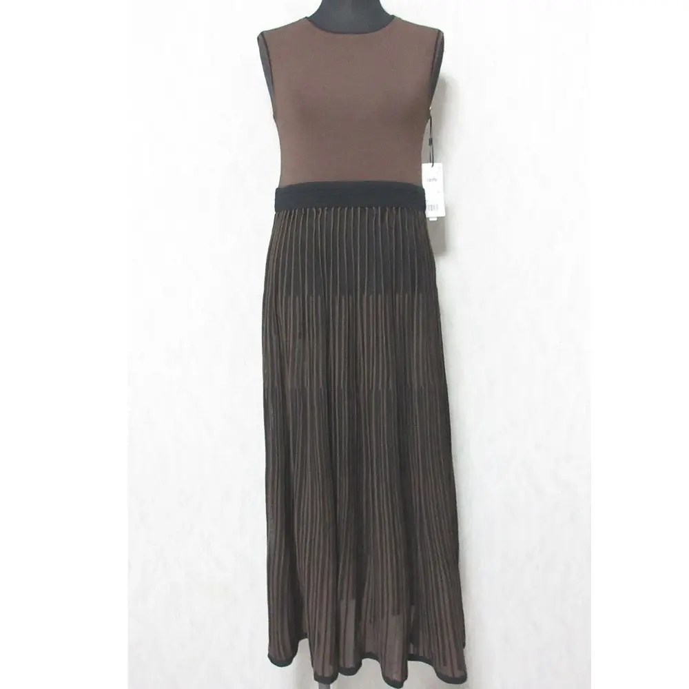 24AW Diagram ダイアグラム グレースコンチネンタル バイカラーシアーニットワンピース ロングドレス 0324333026 36 ブラウン