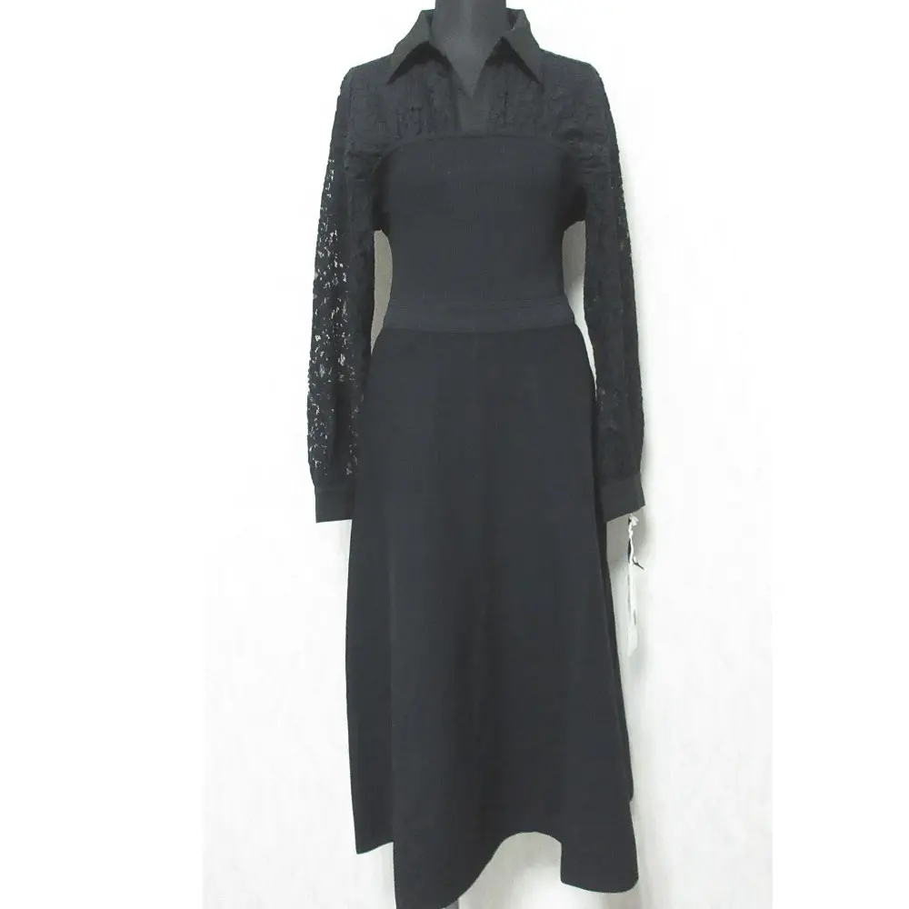 23AW Diagram ダイアグラム グレースコンチネンタル レースレイヤードニットワンピース ロングドレス 0323339157 36 ブラック