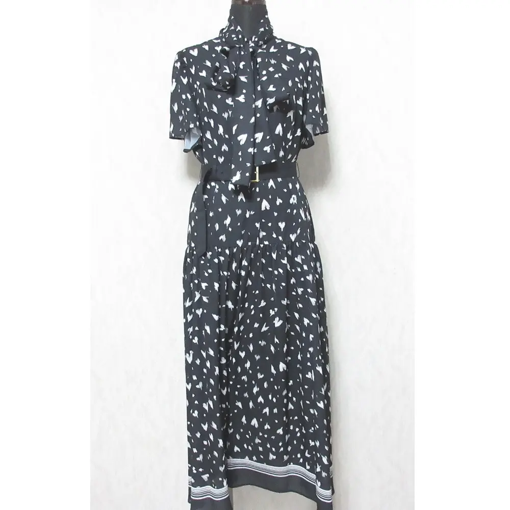 24AW Diagram ダイアグラム グレースコンチネンタル ハートレオパードプリントワンピース ロングドレス 0324331061 36 ブラック