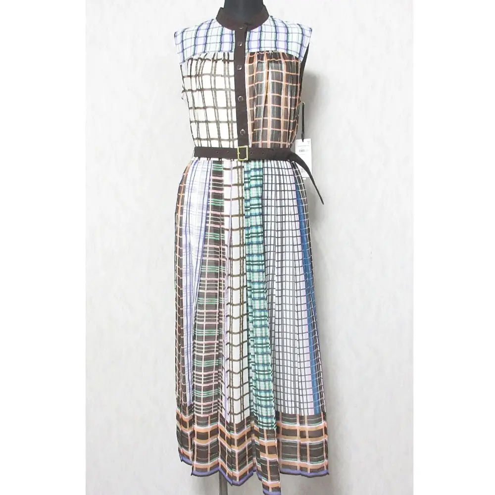 24AW Diagram ダイアグラム グレースコンチネンタル マルチチェックワンピース ドレス 0324331008 36 ブラウン