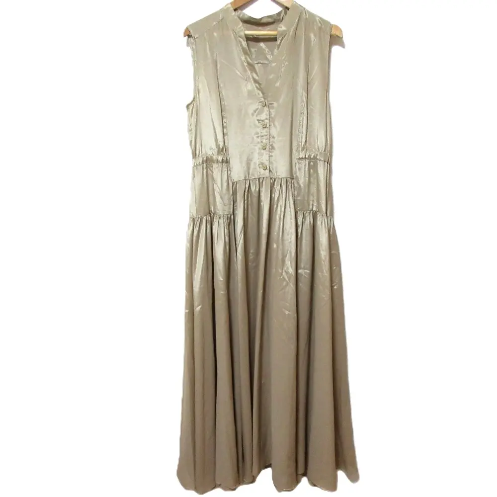 23AW Diagram ダイアグラム グレースコンチネンタル ノースリーブ サイドギャザー ロングワンピース 0323331068 36 ベージュ