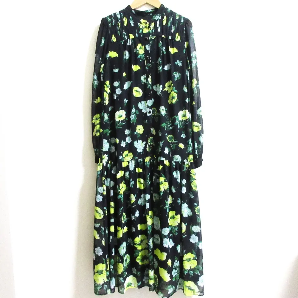 24SS Diagram ダイアグラム グラデフラワープリントワンピース サイズ36 ブラック