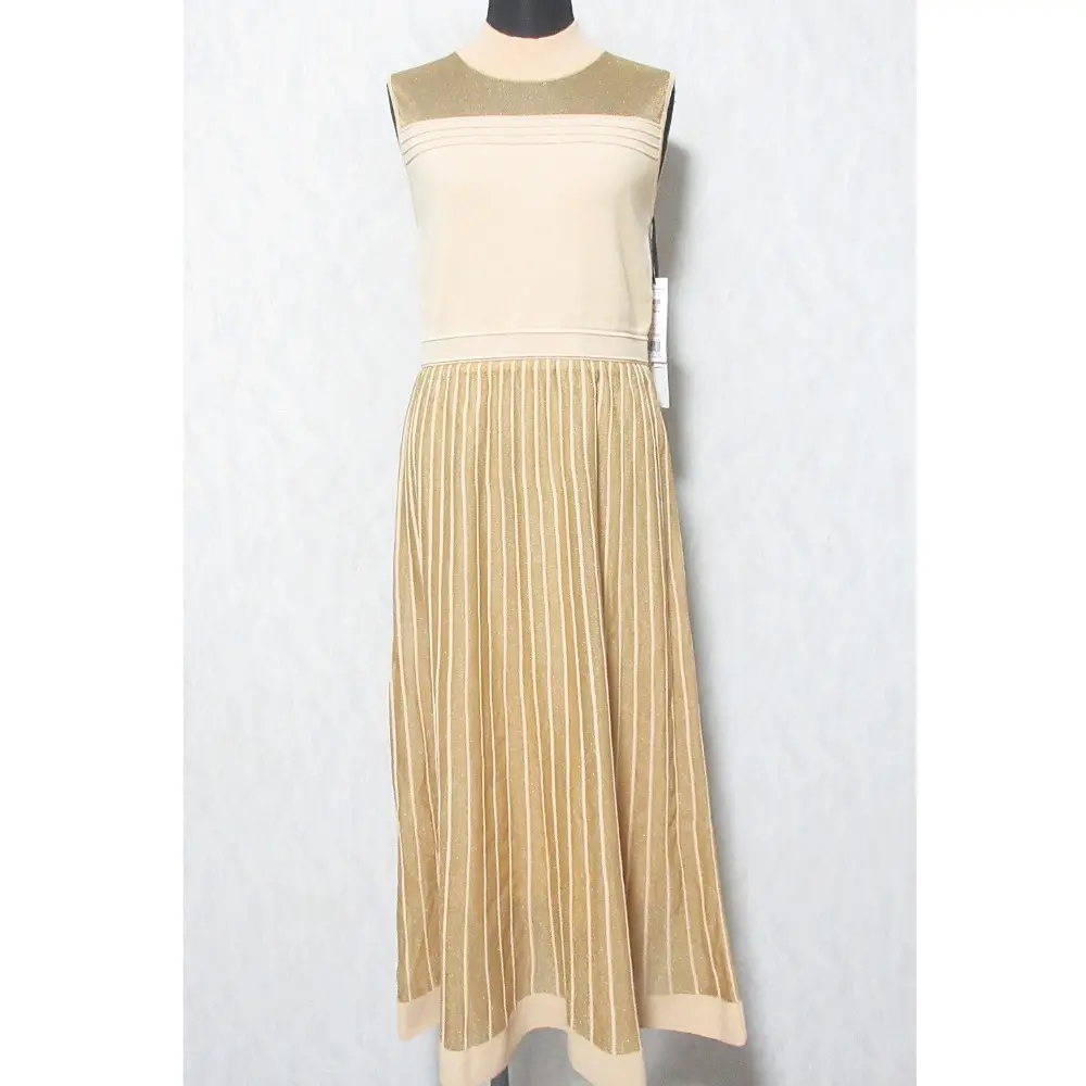 24SS Diagram ダイアグラム グレースコンチネンタル ラメシアープリーツニットワンピース ロングドレス 0324133063 38 オレンジ