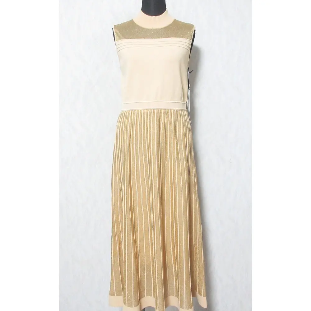 24SS Diagram ダイアグラム グレースコンチネンタル ラメシアープリーツニットワンピース 0324133063 38 オレンジ