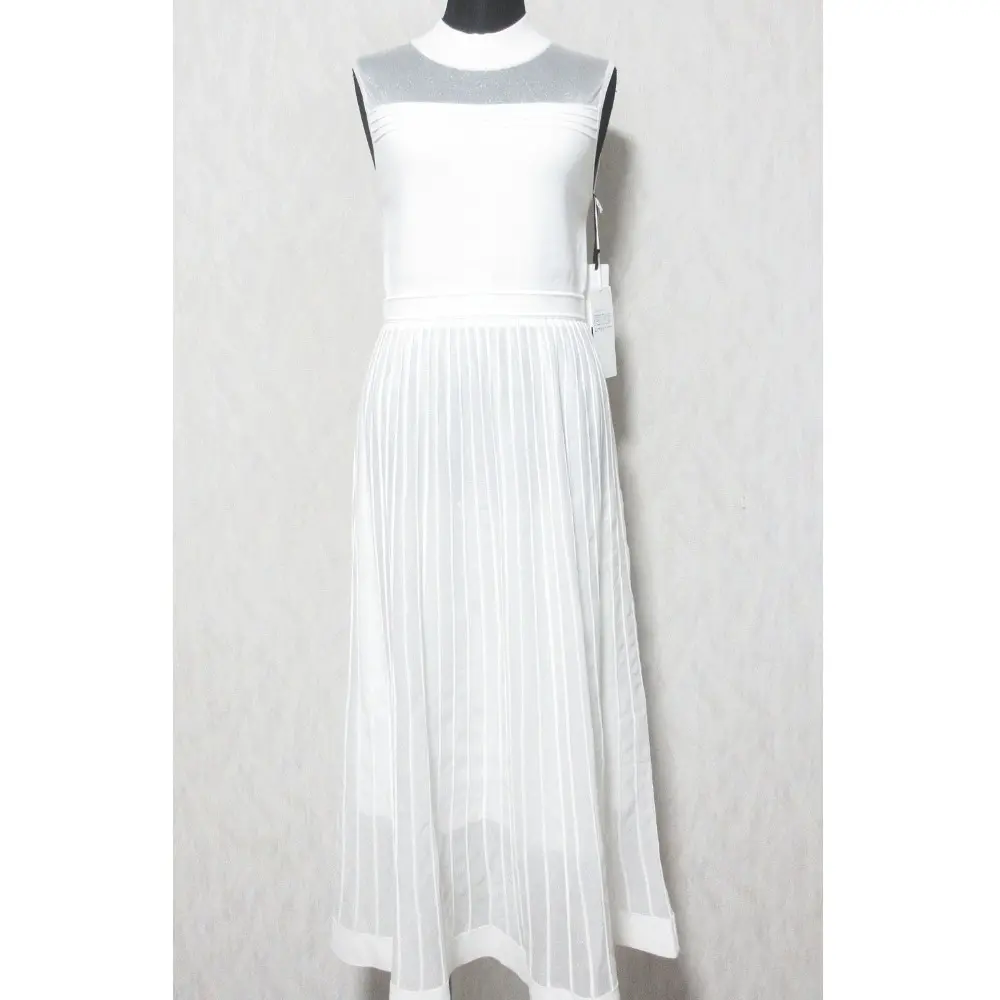 24SS Diagram ダイアグラム グレースコンチネンタル ラメシアープリーツニットワンピース ロングドレス 0324133063 36 ホワイト