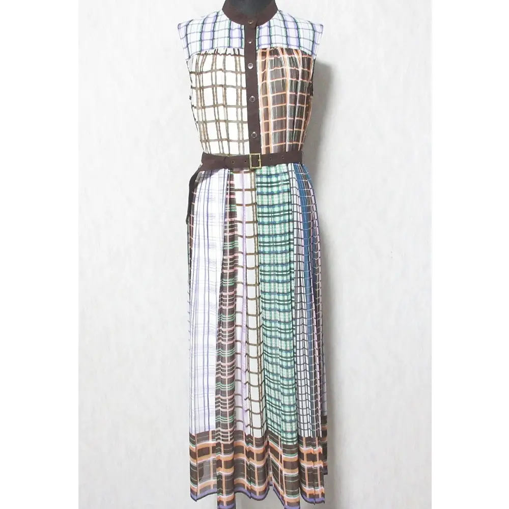 24AW Diagram ダイアグラム グレースコンチネンタル マルチチェックワンピース ロングドレス 0324331008 36 ブラウン