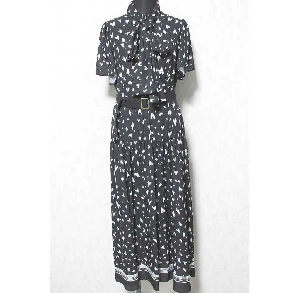 24AW Diagram ダイアグラム オンライン完売モデル ハートレオパードプリントワンピース 0324331061 36 ブラック