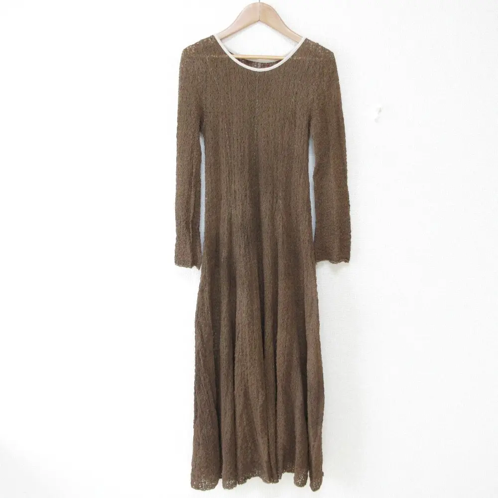 23AW Diagram ダイアグラム グレースコンチネンタル ストレッチレースフレアワンピース 0323332185 38 ブラウン