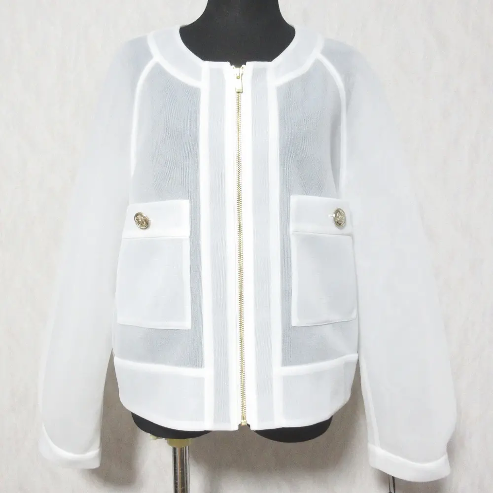 25SS Diagram ダイアグラム グレースコンチネンタル シアーダンボールブルゾン ノーカラー ジャケット 0325101331 36 ホワイト