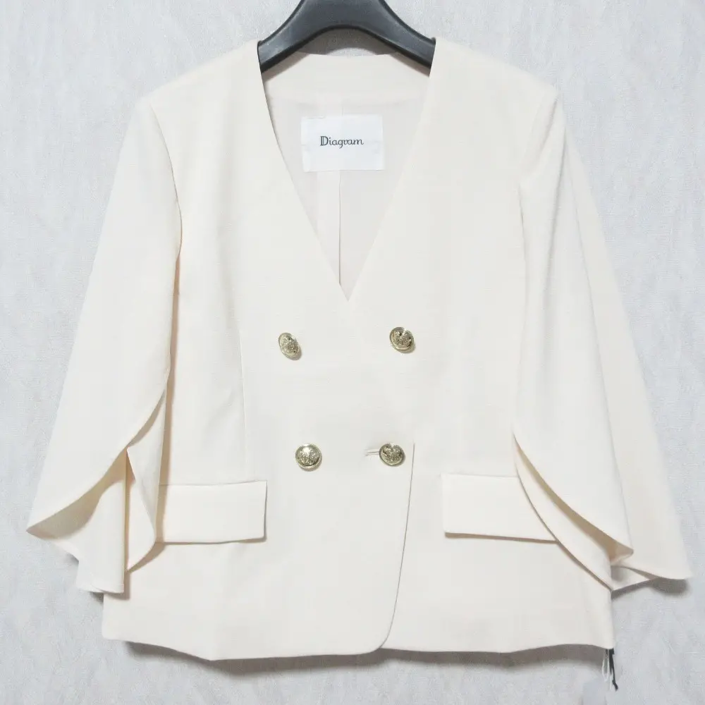 25SS Diagram ダイアグラム グレースコンチネンタル ラップスリーブジャケット ノーカラー ブルゾン 0325201310 36 キナリ