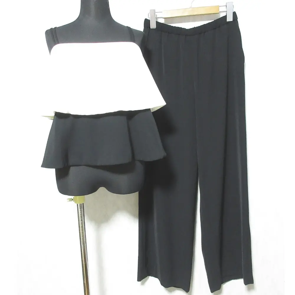 24SS Diagram ダイアグラム グレースコンチネンタル キャミセットワイドパンツ セットアップ 0324217046 36 ブラック ホワイト