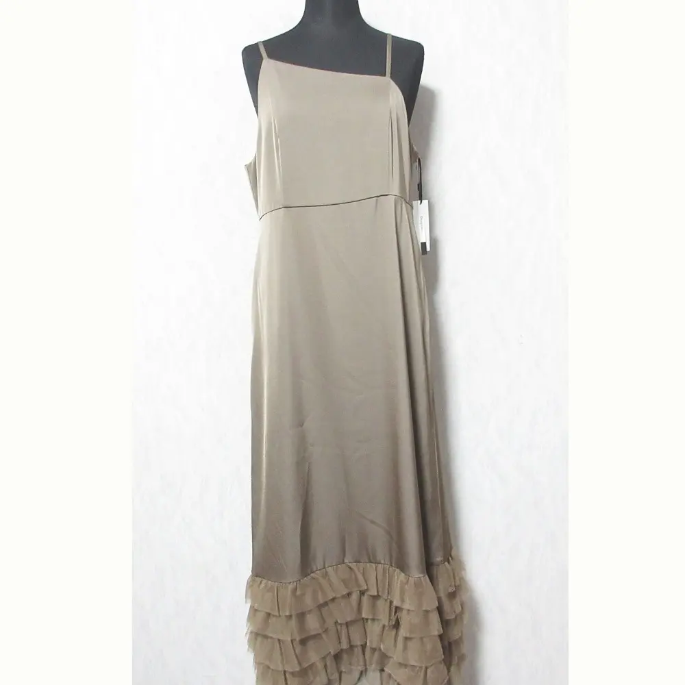 24AW Diagram ダイアグラム グレースコンチネンタル フリルチュールサテンキャミワンピース 0324331155 サイズ38 ブラウン