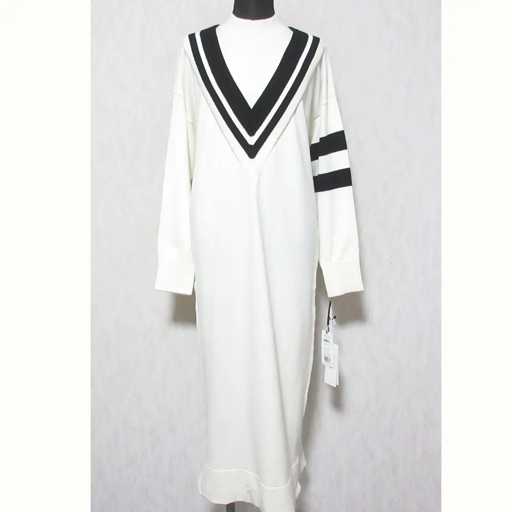 23AW Diagram ダイアグラム グレースコンチネンタル バイカラーVネックニットワンピース 0323433158 サイズ36 ホワイト