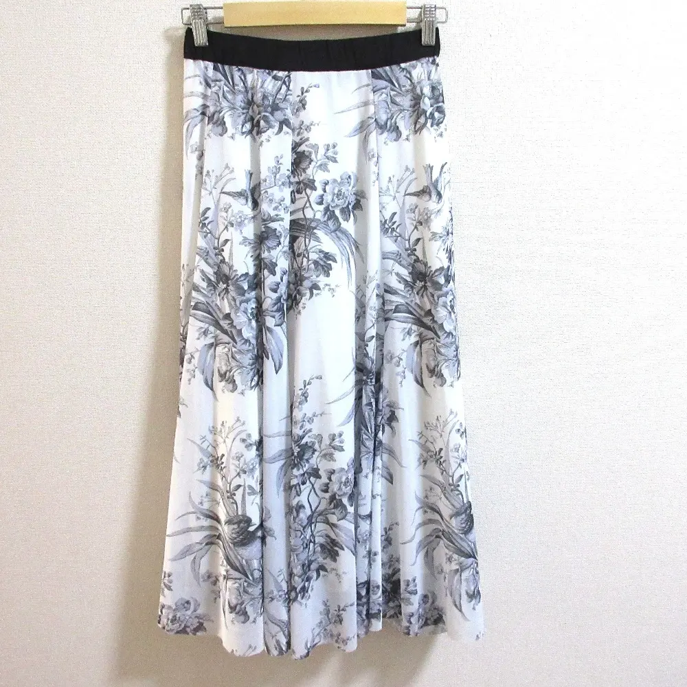 22AW Diagram ダイアグラム グレースコンチネンタル チュールプリントスカート 0322421114 サイズ36 ホワイト